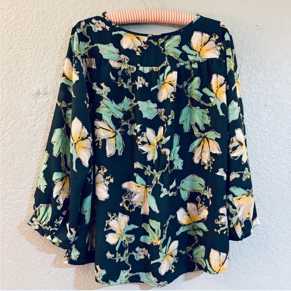 Lands End Multicolor Print Blouse Size 16W - Picture 7 of 9